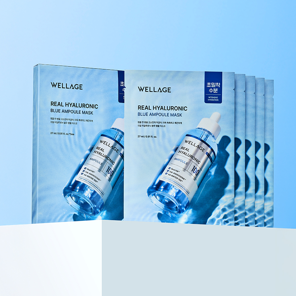 Wellage Real Hyaluronic Blue Ampoule Mask 2